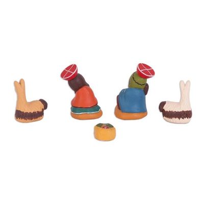 Alternate image for Hand-Painted Ceramic Andean Nativity Scene from Peru Cuzco Birth
