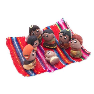 Alternate image for Christmas Mini Nativity Scene Sculptures 7 Pieces Mini Christmas in Peru