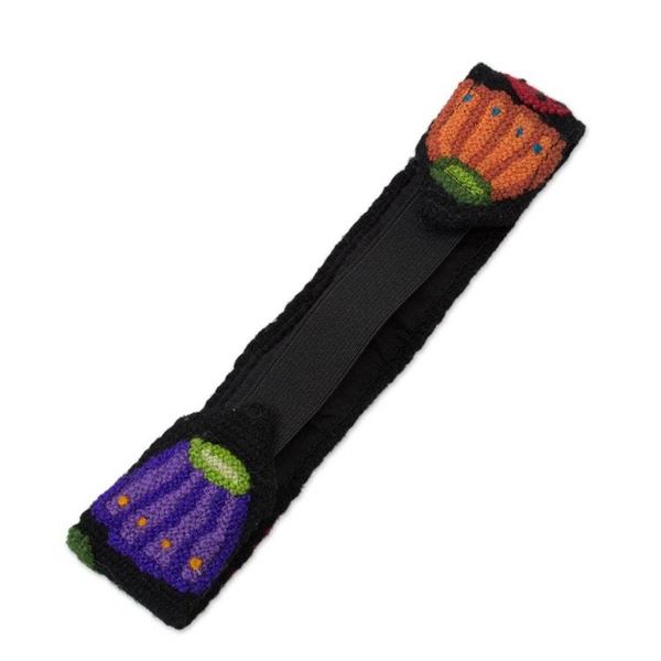 Alternate image for Floral and Strawberry Pattern Wool Headband from Peru Flowers and Strawberries