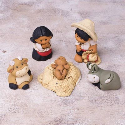 Alternate image for Six Piece Petite Ceramic Nativity Scene from Peru Christmas in Characato