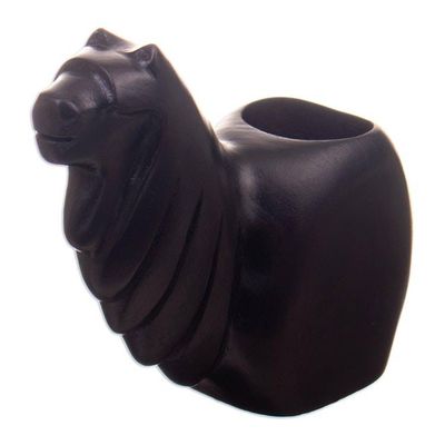 Alternate image for Traditional Inca Cedar Wood Conopa Tealight Candleholder Sacred Conopa