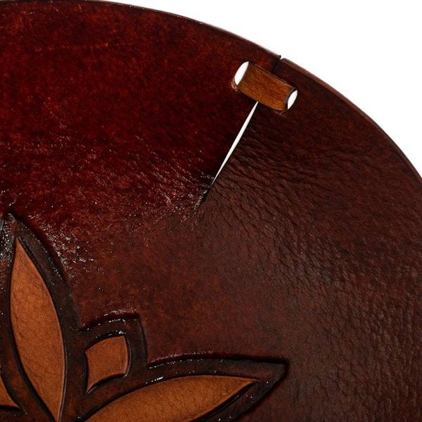Alternate image for Star Motif Hand Tooled Brown Leather Catchall from Peru Gothic Star
