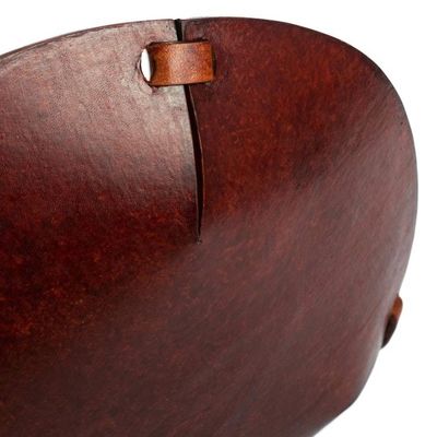Alternate image for Star Motif Hand Tooled Brown Leather Catchall from Peru Gothic Star