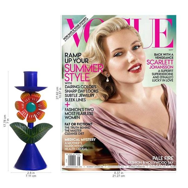 Alternate image for Floral Recycled Metal Candle Holder in Blue from Peru Highland Flower in Blue