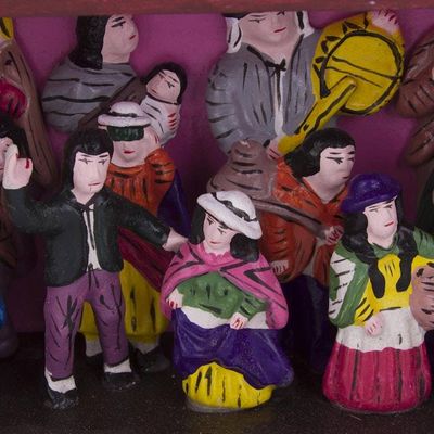Alternate image for Collectible Peruvian Wood Multicolor Retablo Sculpture Chapel of Quinua