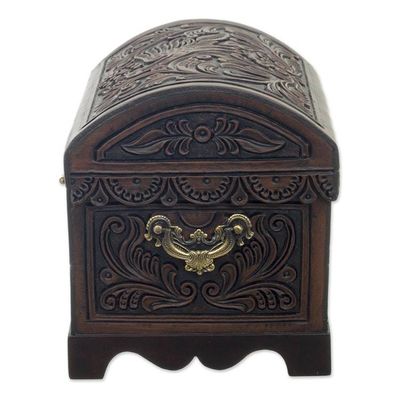 Alternate image for Cedar and Leather Floral Bird Decorative Box from Peru Andean Flight