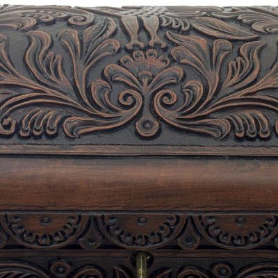 Alternate image for Cedar and Leather Floral Bird Decorative Box from Peru Andean Flight