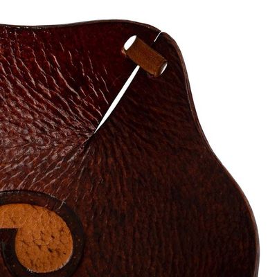 Alternate image for Tooled Leather Rectangular Brown Catchall Plate from Peru Redwood Gothic