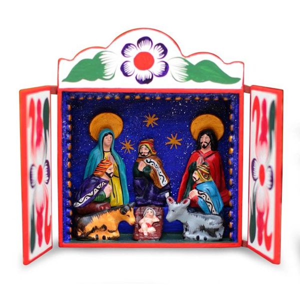 Alternate image for Christianity Wood Retablo Folk Art from the Andes Nativity Scene