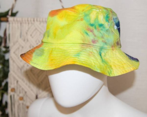 Alternate image for Tie Dye Bucket Hat in Rainbow Colors