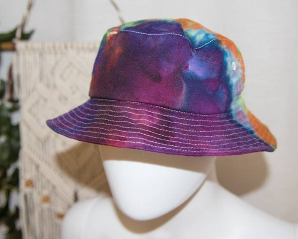 Alternate image for Tie Dye Bucket Hat in Rainbow Colors