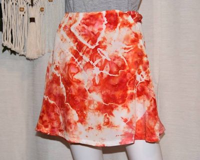 Alternate image for Short Rayon Wrap Skirt - Orange