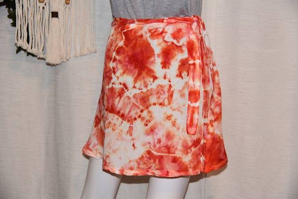 Alternate image for Short Rayon Wrap Skirt - Orange