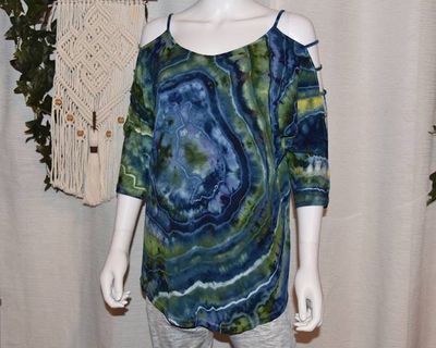 Alternate image for Extra Large - Strappy Shoulder Rayon T-Shirt