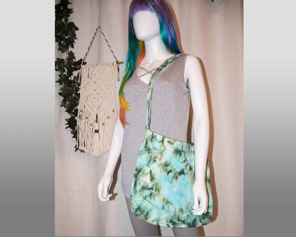 Shoulder Bag - Light Blue, Green