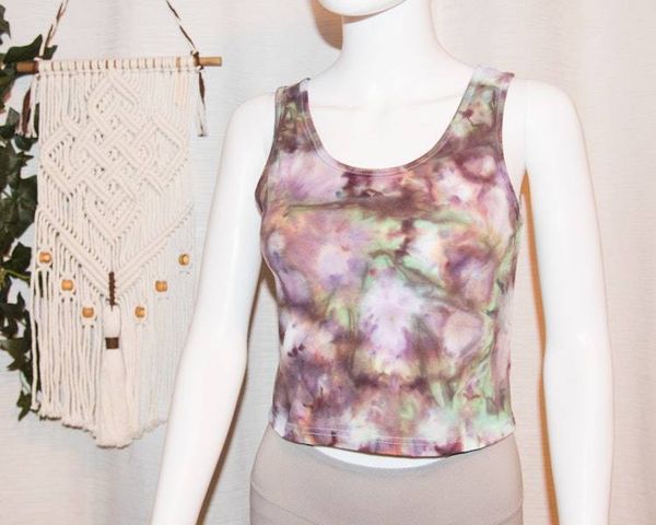 Alternate image for Womens Cropped Tank Top - Large - Multi color (dusty purples and greens)