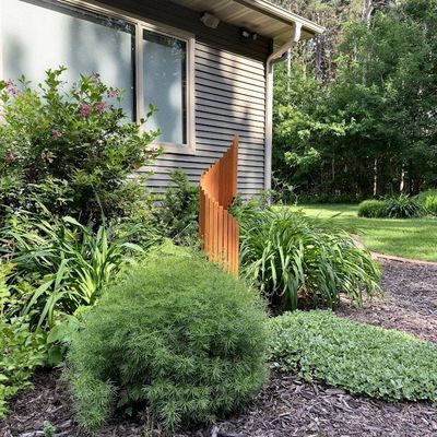 Alternate image for Modern Rusted Steel Garden Sculpture | Abstract Metal Yard Art | Contemporary Outdoor Landscape Sculpture