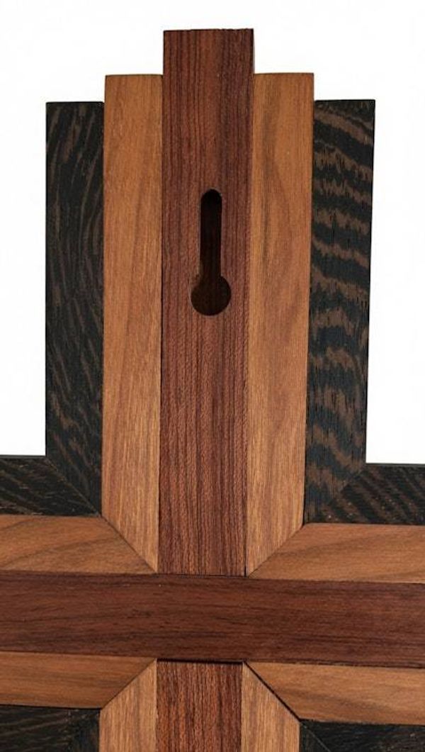 Alternate image for Handcrafted Layered Wooden Wall Cross | Multi-Tone Hardwood Modern Christian Art | 3D Contemporary Religious Home Decor