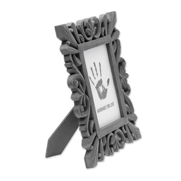 Alternate image for Dark Grey Distressed Hand Carved Mango Wood Photo Frame 5x7 Treasured Memories