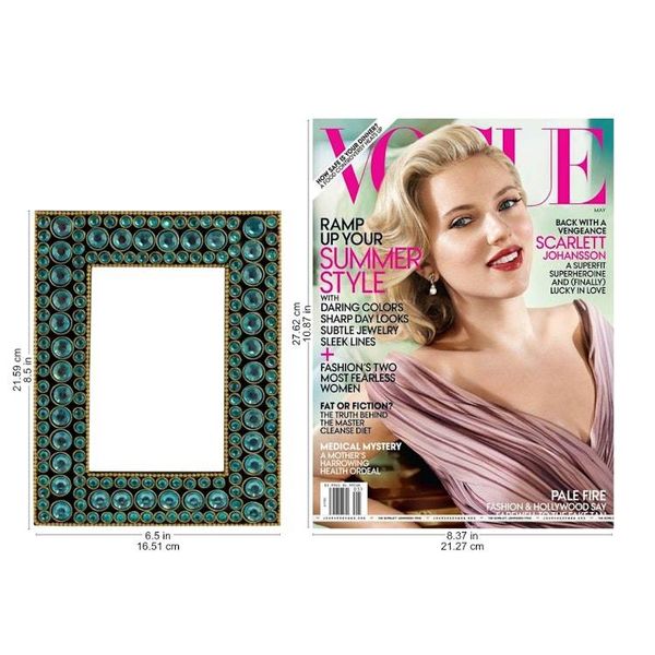 Alternate image for Dazzling Aqua Photo Frame from India 4x6 Aqua Glitz