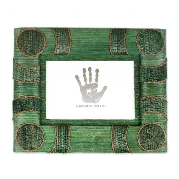 Alternate image for 3x5 Natural Fiber Photo Frame in Green from Indonesia Circle of Memories in Green