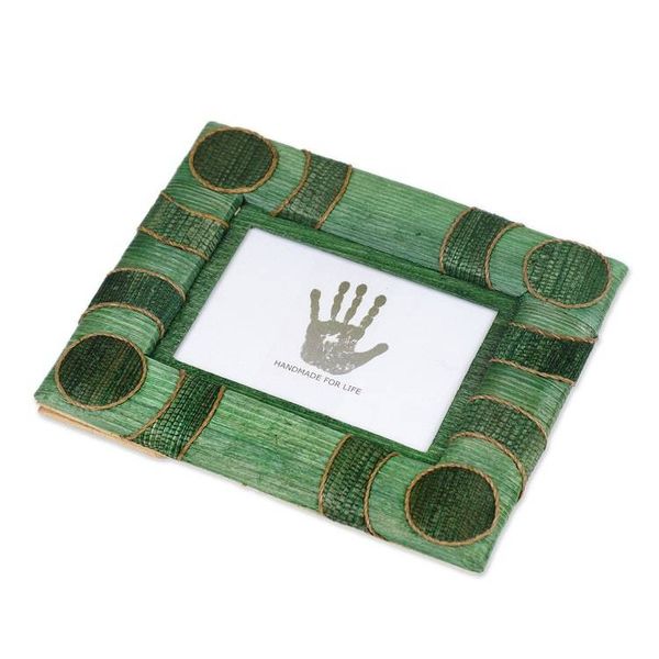 Alternate image for 3x5 Natural Fiber Photo Frame in Green from Indonesia Circle of Memories in Green