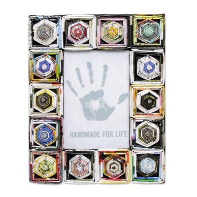 Alternate image for 4x6 Recycled Paper Multicolored Photo Frame from Bali Rising Temples