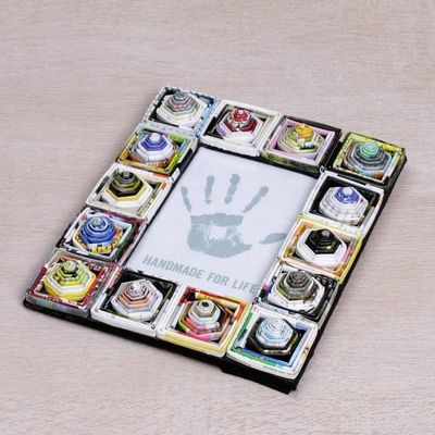 Alternate image for 4x6 Recycled Paper Multicolored Photo Frame from Bali Rising Temples