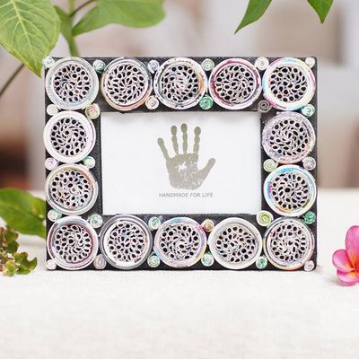 Primary image for 3x5 Recycled Paper Circle Motif Photo Frame from Bali Memory Circles