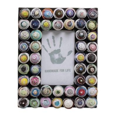 Alternate image for 3x5 Recycled Paper Photo Frame with Circle Motifs Colorful Shrines