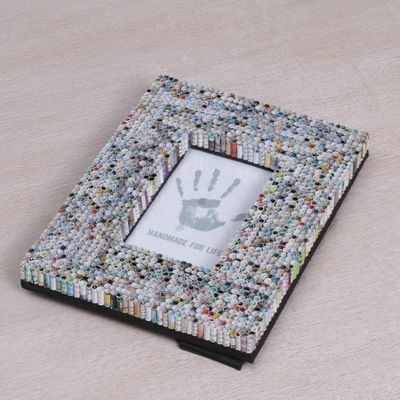 Alternate image for Recycled Paper Multicolored Photo Frame from Bali 3x5 Straw Memories