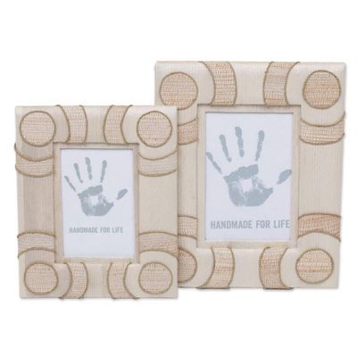 Alternate image for 4x6 and 3x5 Natural Fiber Indonesian Photo Frames in Beige Circle of Memories in Beige