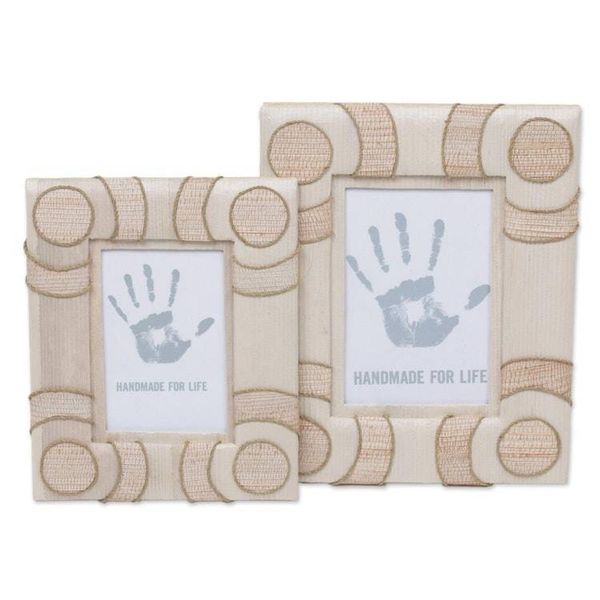 Alternate image for 4x6 and 3x5 Natural Fiber Indonesian Photo Frames in Beige Circle of Memories in Beige
