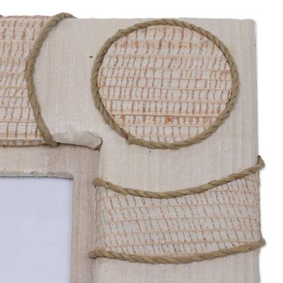 Alternate image for 4x6 and 3x5 Natural Fiber Indonesian Photo Frames in Beige Circle of Memories in Beige