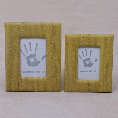 Alternate image for 4x6 and 3x5 Natural Fiber Rustic Photo Frames in Yellow Rustic Memories in Yellow