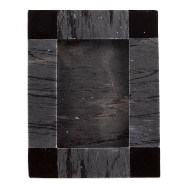 Alternate image for Grey and Black Marble Photo Frame from Mexico 4x6 Grey Energy
