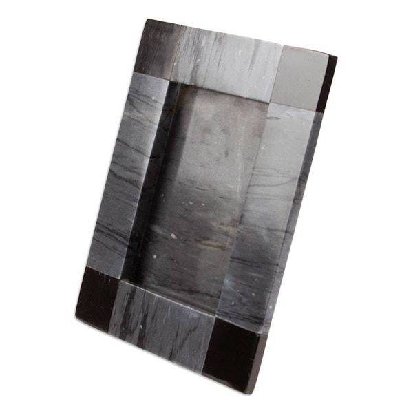 Alternate image for Grey and Black Marble Photo Frame from Mexico 4x6 Grey Energy