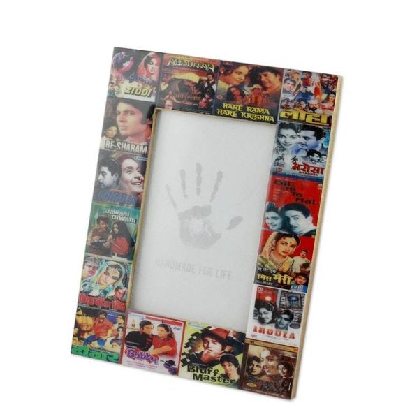 Alternate image for Handcrafted Wood Phto Frame from India 4x6 Bollywood Magic
