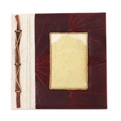 Alternate image for Red Natural Fiber Leaf-Motif Photo Album Autumn Spirit in Red