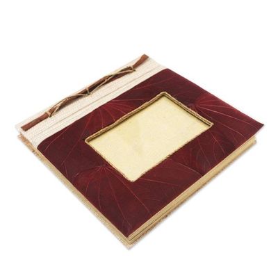 Alternate image for Red Natural Fiber Leaf-Motif Photo Album Autumn Spirit in Red