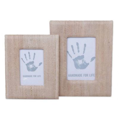 Alternate image for 4x6 and 3x5 Natural Fiber Rustic Photo Frames in Beige Rustic Memories in Beige