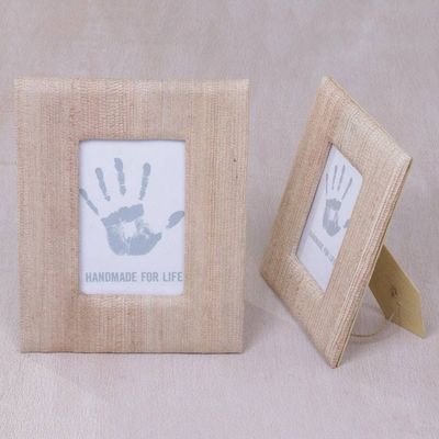 Alternate image for 4x6 and 3x5 Natural Fiber Rustic Photo Frames in Beige Rustic Memories in Beige