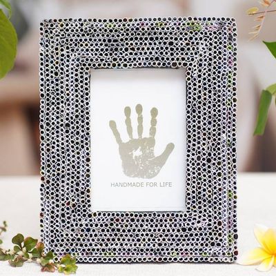 Primary image for 4x6 Recycled Paper Multicolored Photo Frame from Bali Straw Memories