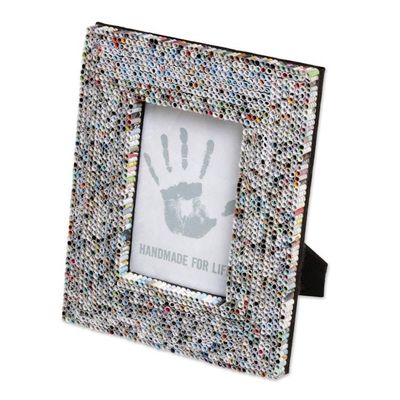 Alternate image for 4x6 Recycled Paper Multicolored Photo Frame from Bali Straw Memories