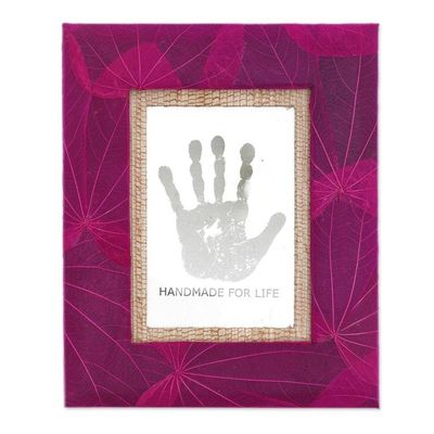 Alternate image for 4x6 Natural Fiber Photo Frame in Pink from Indonesia Autumn Spirit in Pink