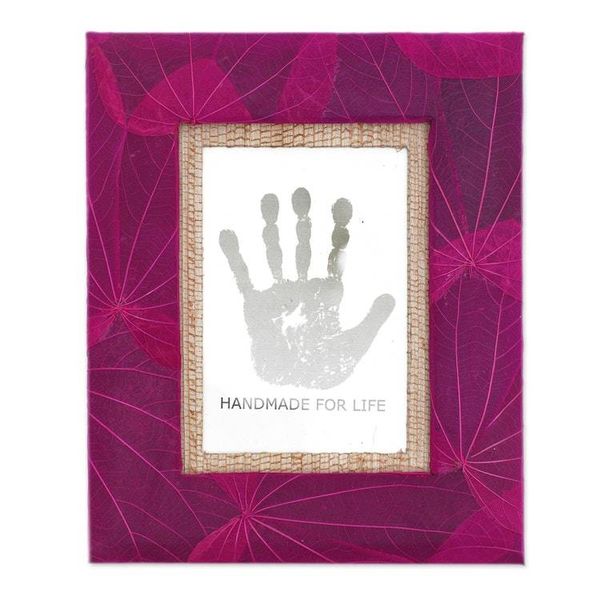 Alternate image for 4x6 Natural Fiber Photo Frame in Pink from Indonesia Autumn Spirit in Pink