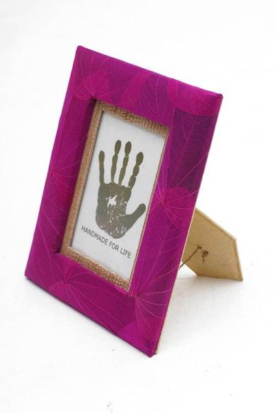Alternate image for 4x6 Natural Fiber Photo Frame in Pink from Indonesia Autumn Spirit in Pink