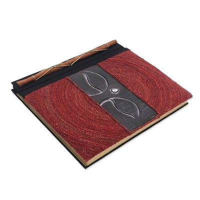 Alternate image for Buddha-Themed Wood and Natural Fiber Photo Album in Red Buddhas Eyes in Red