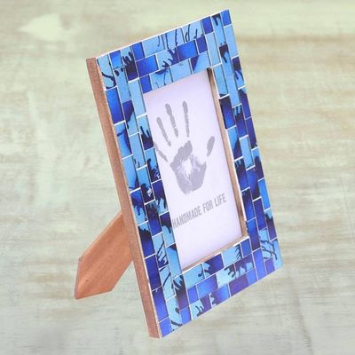 Alternate image for Blue and Aqua Glass Mosaic Photo Frame 4x6 Sapphire Beach