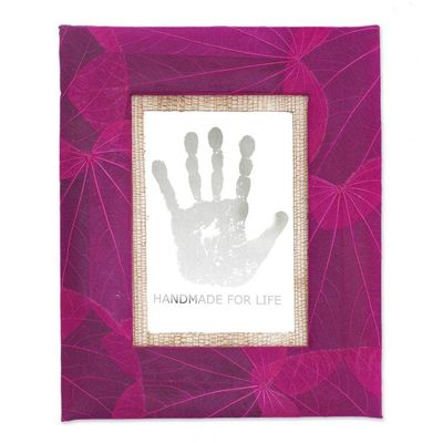 Alternate image for 3x5 Natural Fiber Photo Frame in Pink from Indonesia Autumn Spirit in Pink